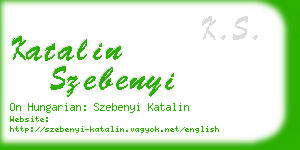 katalin szebenyi business card